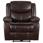 Coaster Sycamore Upholstered Power Recliner Chair Dark Brown