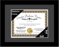 Creative Picture Frames 6x8 Classic Black Diploma Frame with Black Mat Glass Easel and Installed Wall Hangers | Frame Holds 8x10