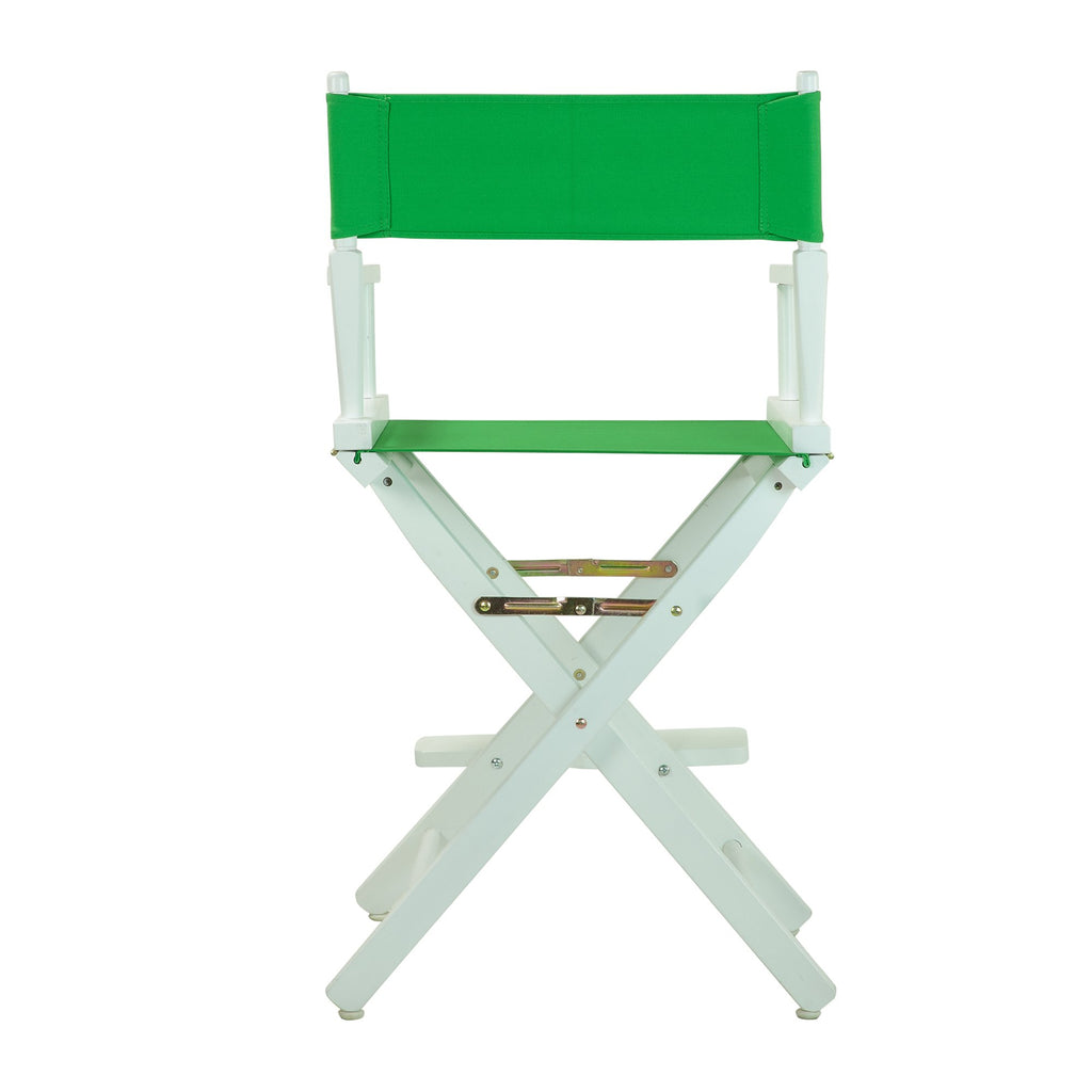 Casual Home Director'S Chair ,White Frame/Green Canvas,24" - Counter Height