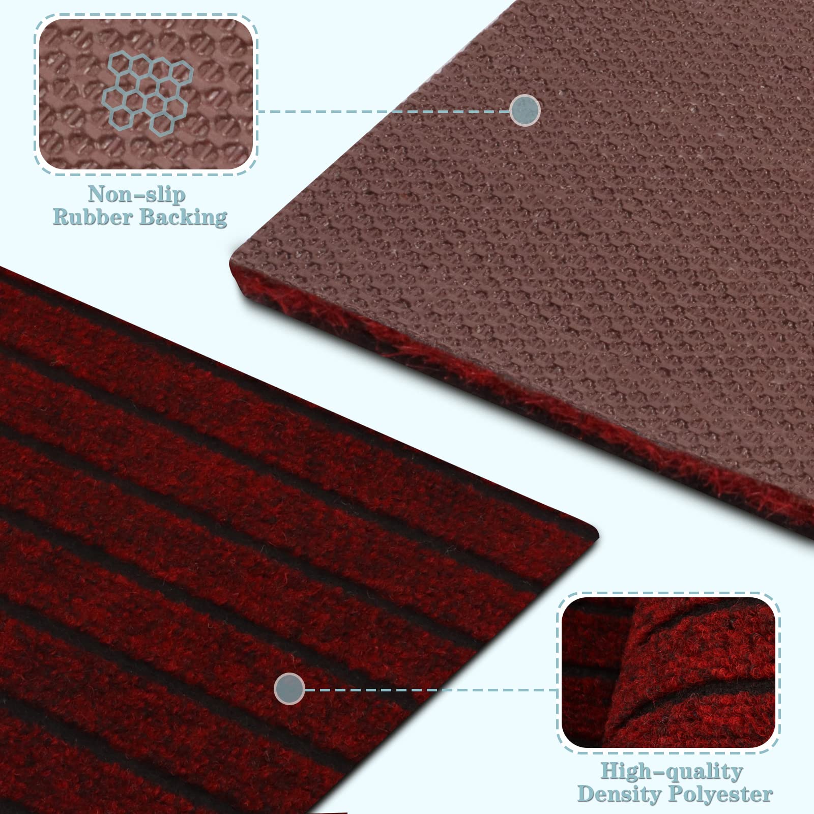 Runner Rug 2Ft X 18Ft, Ayoha 2'-82' Utility Carpet Runner For Entryway Hallway Aisles Balcony Garages, Area Rugs With Non-Slip R