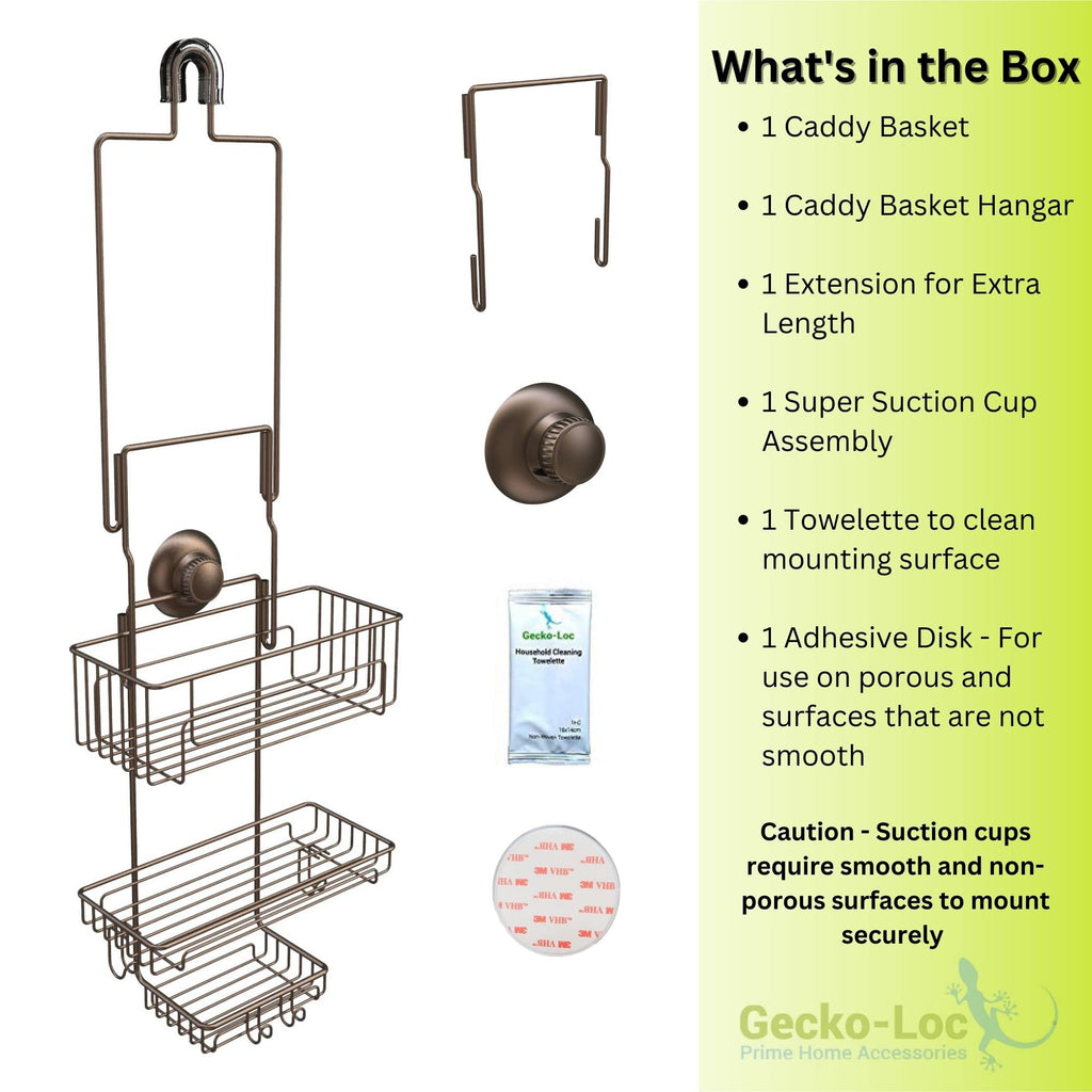 Gecko-Loc EXT Hanging Shower Organizer Bronze Stainless Steel
