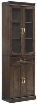 Crosley Furniture Stanton Glass Door Pantry Storage Cabinet with Shelves, Kitchen, Dining, or Laundry Room, Coffee