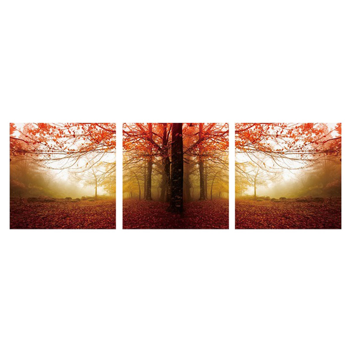 Furinno Senia Wall Mounted Triptych Photography Prints, Autumn Leaves, Set Of 3