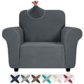 Znsayotx Super Stretch Chair Slipcover (31'-46'), New Striped Sofa Chair Covers For Living Room, Dogs Pet Friendly Anti-Slip Chair Protector Spandex Armchair Slipcovers (Dark Grey, Chair)