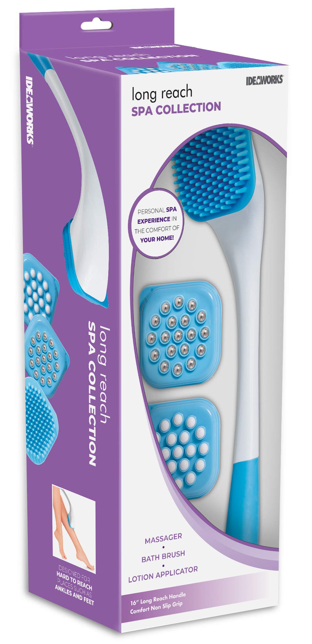 IdeaWorks, Home Spa 3 Piece Collection Lotion Applicators for Your Back Back Lotion Applicator Easy Reach Back Massager Back Scr