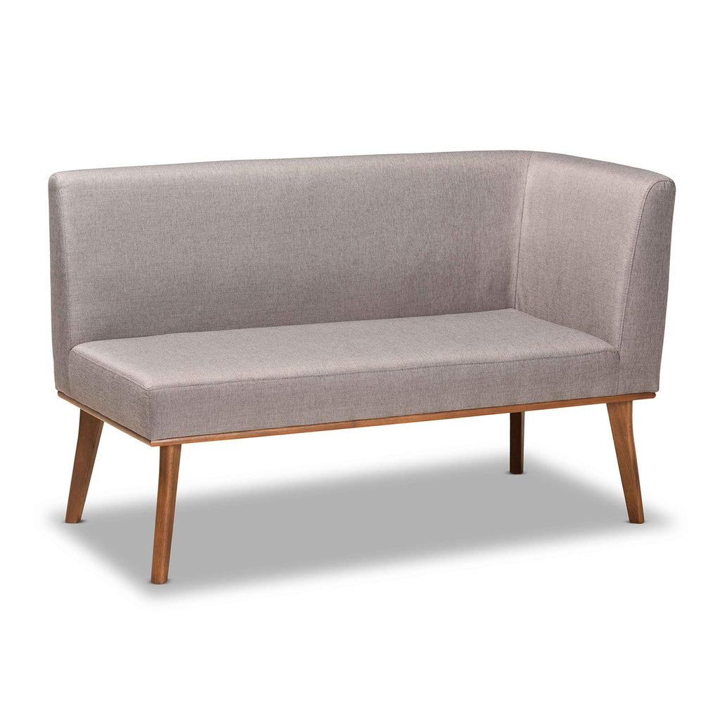 Baxton Studio Odessa Mid-Century Modern Grey Fabric Upholstered and Walnut Brown Finished Wood Dining Chair
