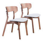 Zuo Modern Russell Dining Chair Set Rubber Wood, Foam, Fabric Walnut, Light Gray Indoor Weight Capacity 220 lbs Dimensions: 20.1" W x 22" D x 30.5" H Pack of 2