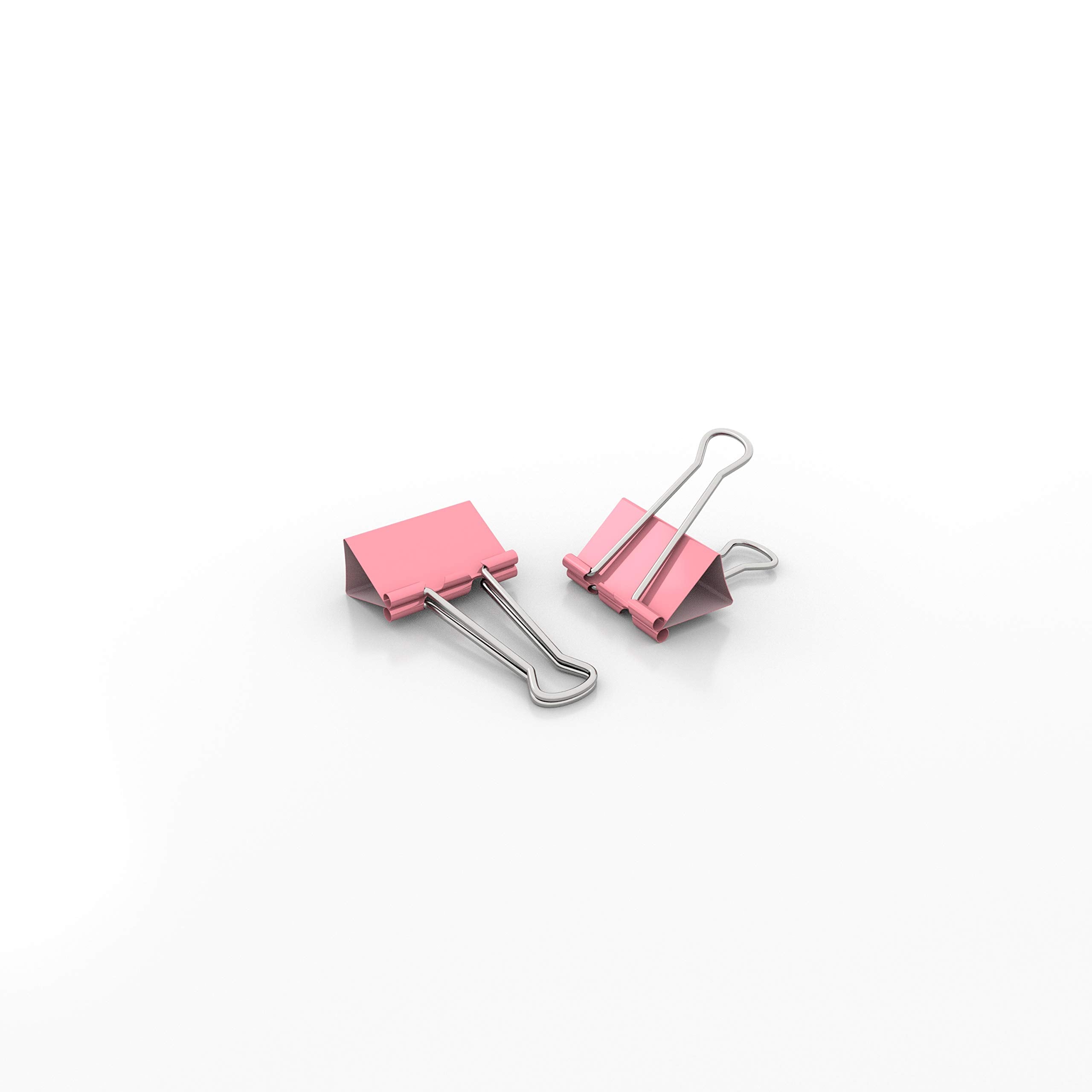 Nctinystore Colored Binder Clips Mini Metal Clamp 5/8-In / 0.6-Inch / 15-Mm (Pink, 40-Count)