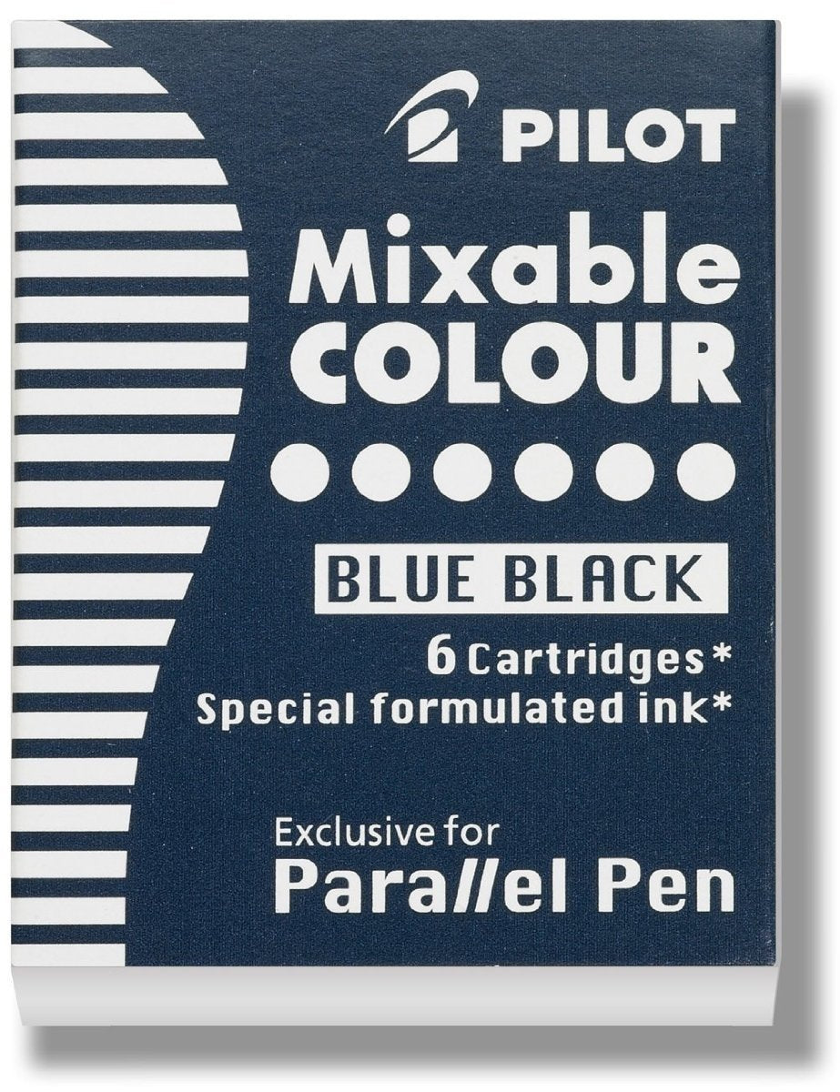 Pilot Parallel Mixable Color Ink Refills For Calligraphy Pens, Blue Black, 6-Pack (77306)