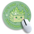 Gctriki Dumpster On Fire Mouse Pad, Cute Sage Green Mouse Pads For Desk, Funny Round Mousepad For Laptop Gaming Stitched Edge No