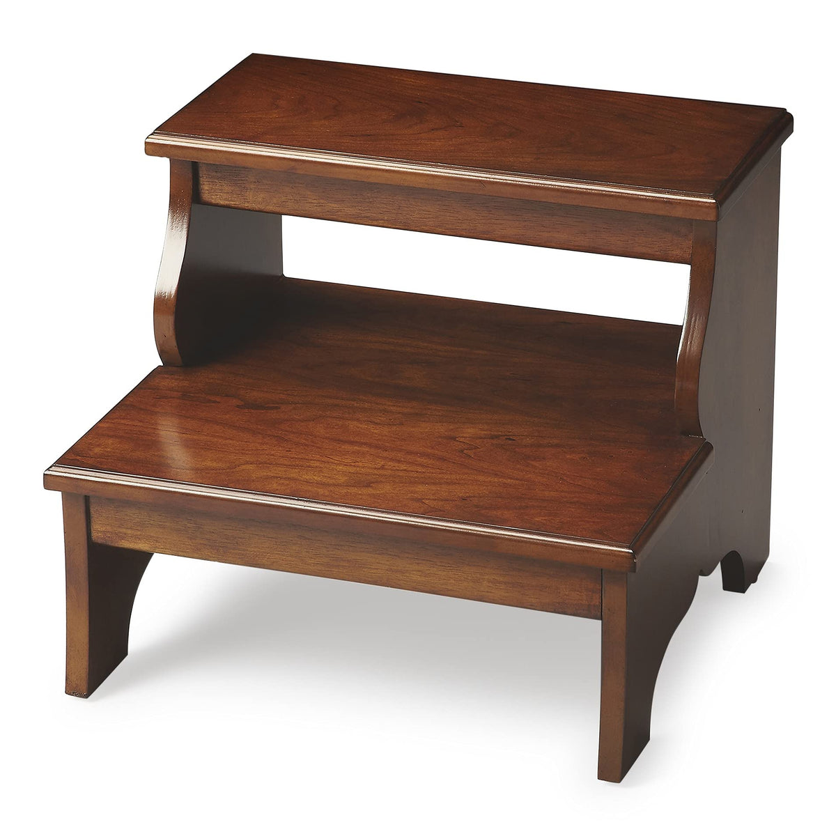 HomeRoots Brown MDF, Acacia Wood Solids Handcrafted Chestnut Burl Step Stool