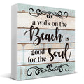 a Walk on the Beach is Good for the Soul Wooden Box Sign Desk Decor, Beach House Wood Box Sign for Home Shelf Table Decoration 5