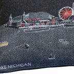 HomeRoots Grey 35' Black Chicago Nighttime Skyline Lumbar Decorative Pillow