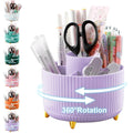 Cayxenful Pencil Holder For Desk,5 Slots 360Degree Rotating Desk Organizers And Accessories,Desktop Storage Stationery Supplies