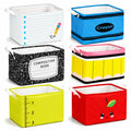FYSUIMU 6 Pcs Back to School Collapsible Storage Baskets with Handle