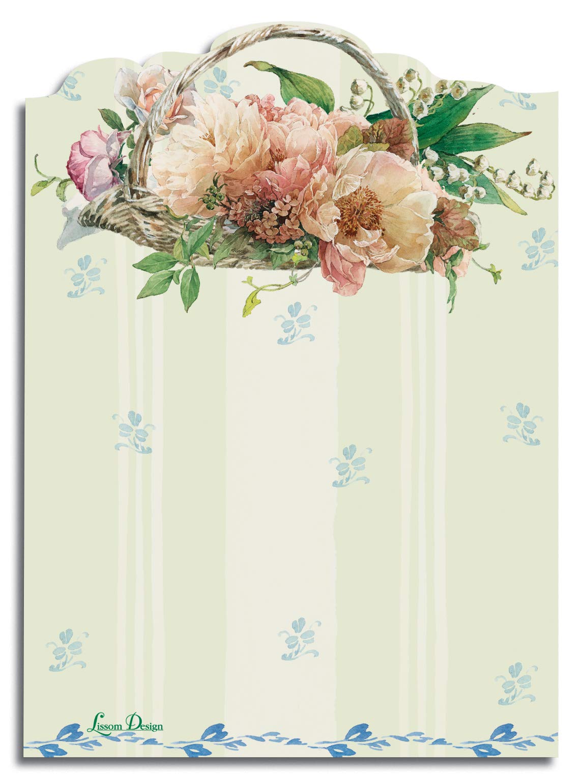 Lissom Design Sticky Notes - Designer Self-Stick Note Pad For Home Or Office Self-Adhesive Notepad, 75-Sheets, Cottage In Bloom