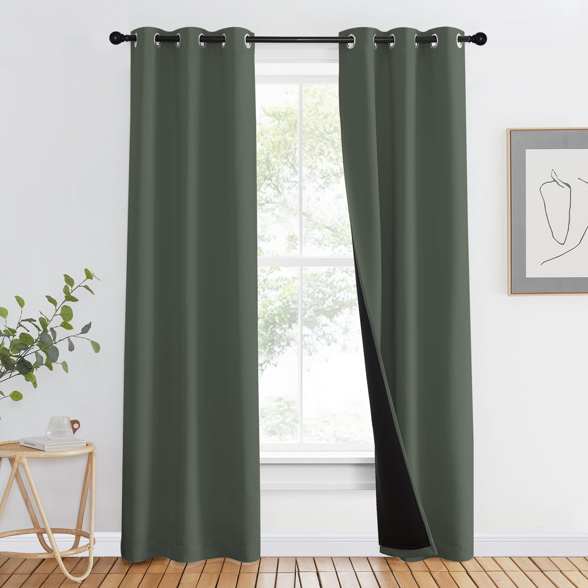 Nicetown 100% Blackout Curtains 80' Long, Pair Of Energy Smart & Noise Blocking Out Drapes For Baby Room Window, Thermal Insula