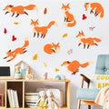 WOYINIS Cute Fox Wall Decals DIY Animal Foxes Pine Leaves Wall Stickers Peel & Stick Bedroom Playroom Baby Nursery Kids Room Wal
