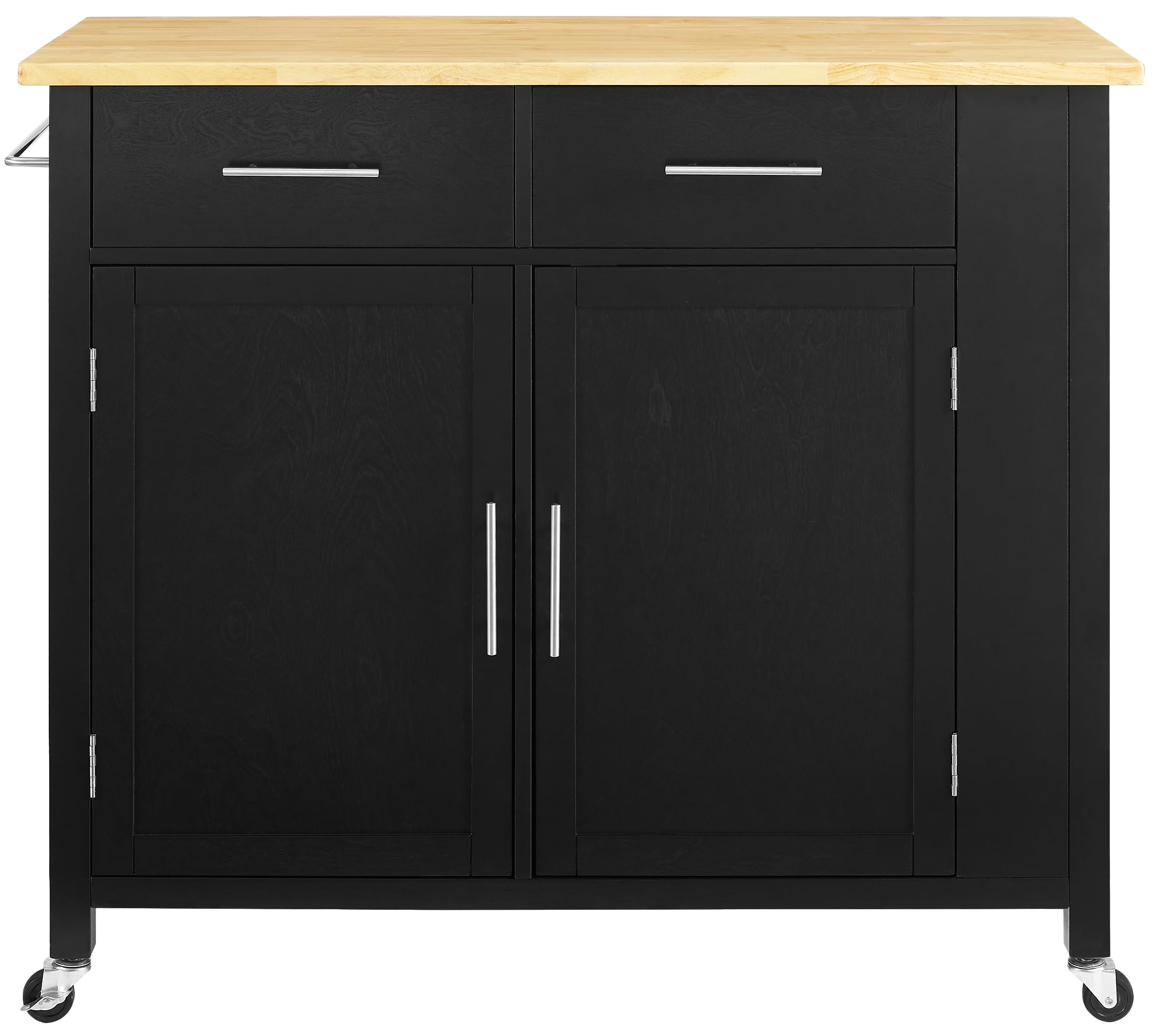 Crosley Furniture Savannah Wood Top Rolling Kitchen Island Cart