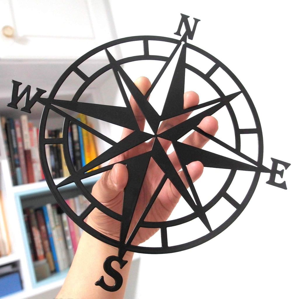 ESTART 11 Inches Metal Decorative Nautical Compass Wall Decor, Living Room Bedroom Office Porch Garden Patio Signs Wall Hanging 
