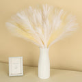 SeptCat 60 Pcs Pampas Grass Decor 21.7'' Fluffy Faux Short White Yellow Pampas Grass Artificial Small Pompas Grass Flower Vase F