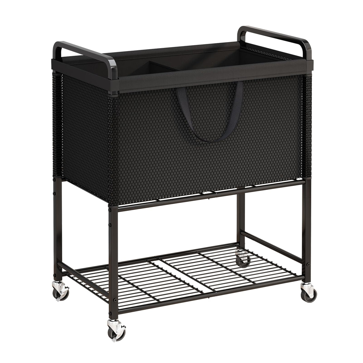 Laundry Hamper Rolling Sorter: 120L Large Basket with Wheels Removable Bag