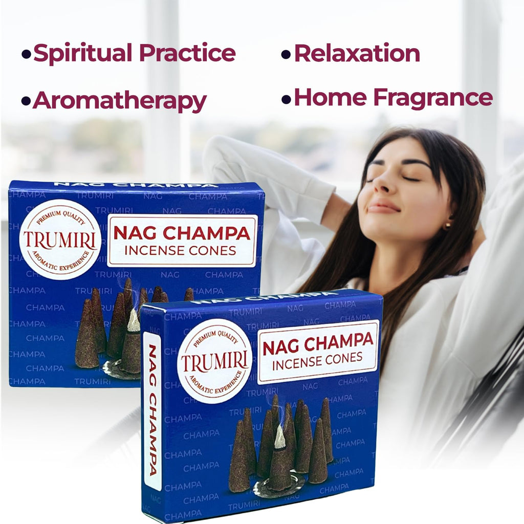 Nag Champa Incense Cones - Total 20 Cone Incense - Dual Pack Of 10 Insence Cones - Incense Cones Scented - Cone Incense Scents -