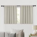 Ryb Home Blackout Curtains For Kitchen, Privacy Thermal Insulating Small Winow Curtain Shades For Classroom Bathroom Nursery Bedroom Cafe, W 34 X L 30, Natural, 2 Panels