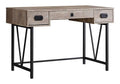 Monarch Specialties Laptop Table With Drawers-Industrial Style-Metal Legs Computer Desk Home & Office, 48" L, Taupe Reclaimed Wood Look
