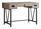 Monarch Specialties Laptop Table With Drawers-Industrial Style-Metal Legs Computer Desk Home & Office, 48" L, Taupe Reclaimed Wood Look