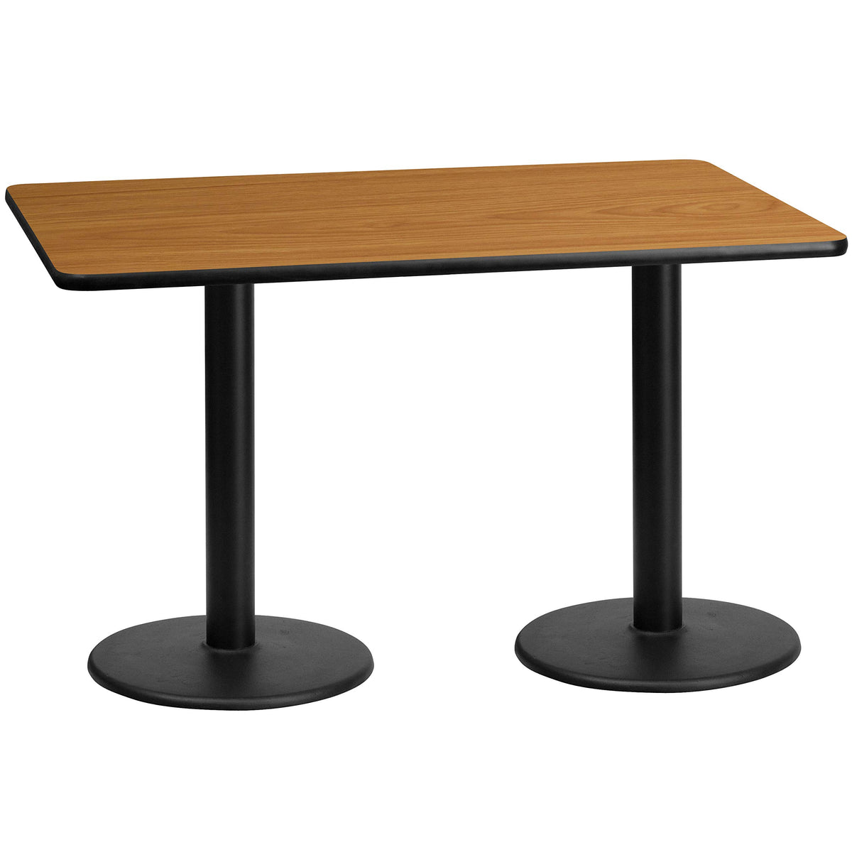 Flash Furniture 30'' x 60'' Rectangular Natural Laminate Table Top with 18'' Round Table Height Bases