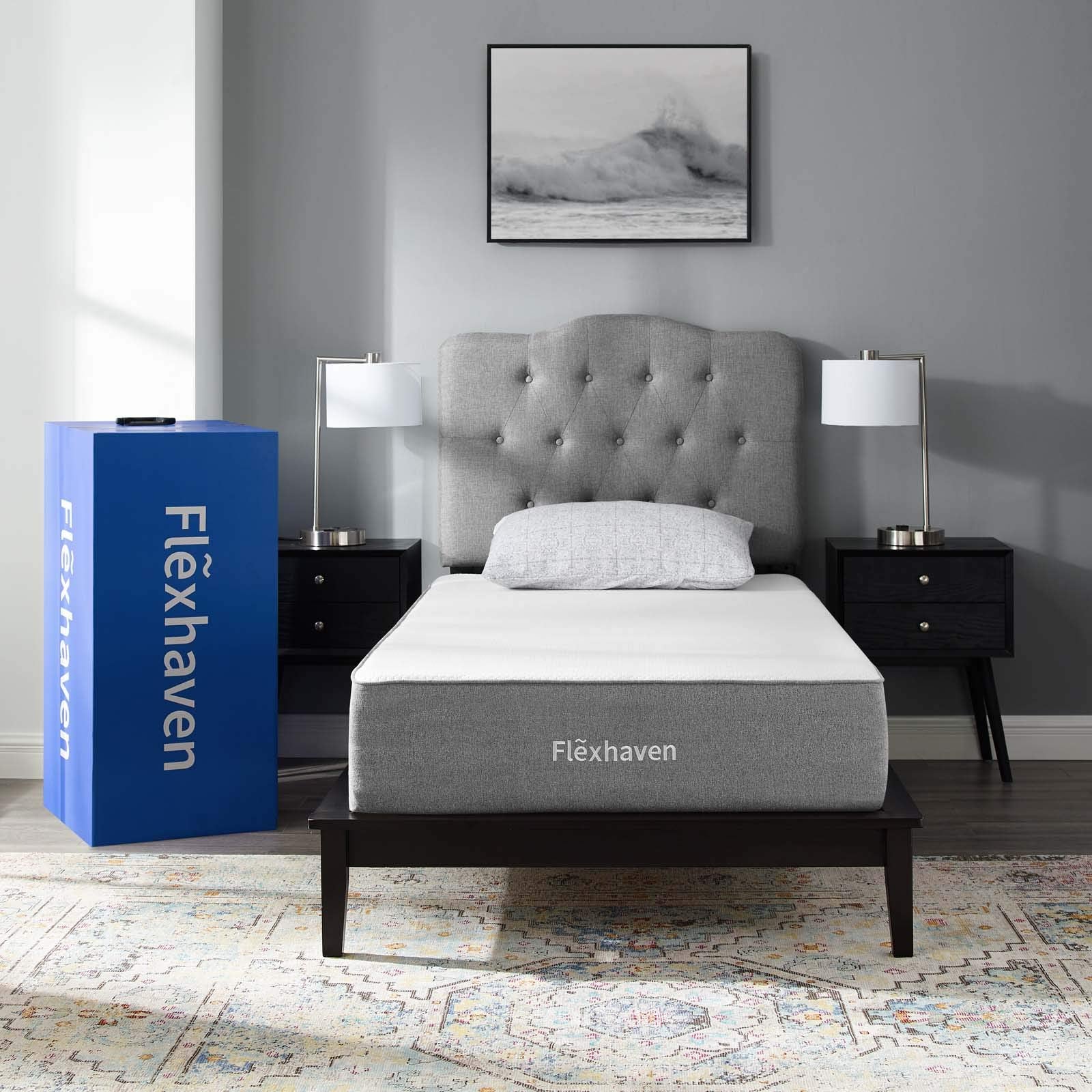 Modway Flexhaven 10' Gel Cooling Ventilated Certipur-Us Certified Memory Foam Queen Mattress