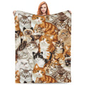 Blublu Cute Cat Flannel Fleece Bed Blanket Throw Blanket Lightweight Cozy Plush Blanket For Bedroom Living Rooms Sofa Couch 80'