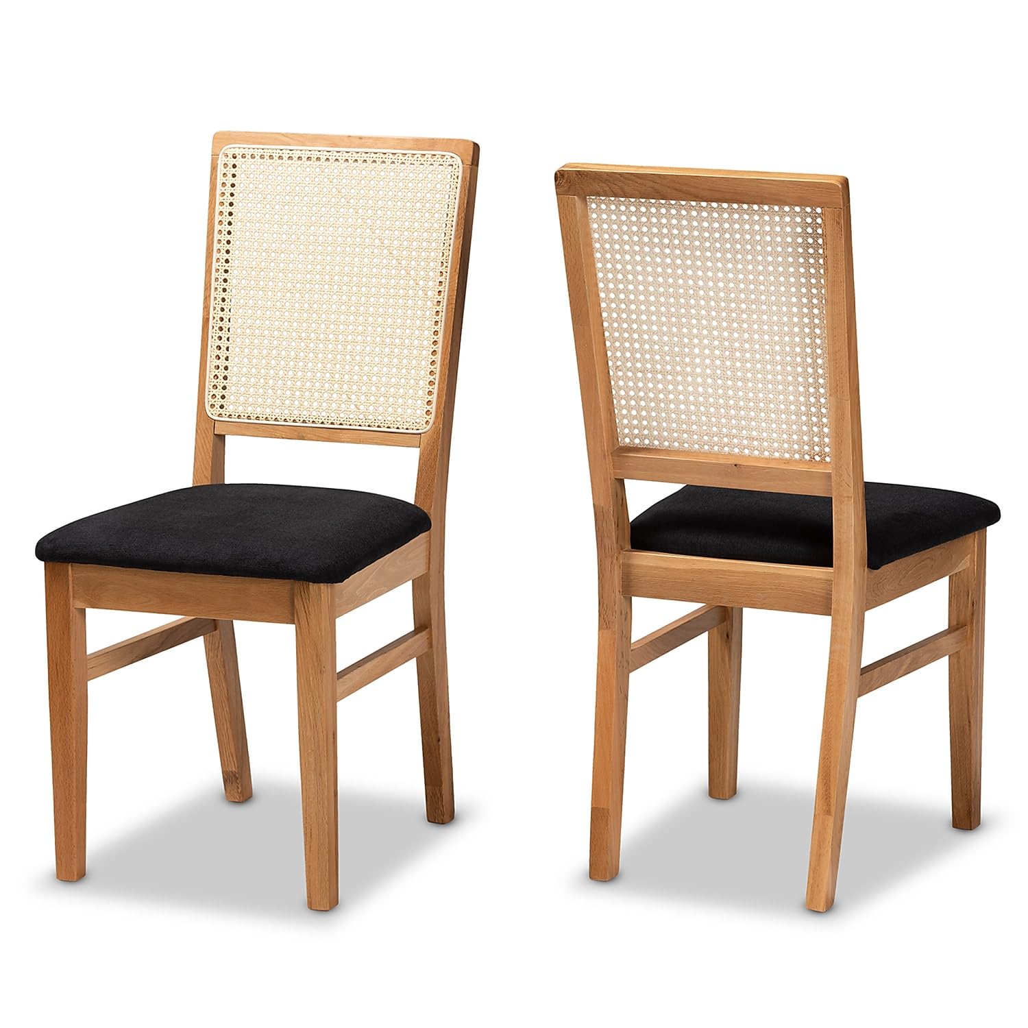Baxton Studio Idris Mid-Century Fabric Dining Chair - Thumbnail 3