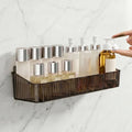 Cisily WallMounted Shower Caddy Shelf, Smoke Grey, Plastic, Ribbed Textured, Adhesive, No Drilling, Rectangular, 29x9x7 CM