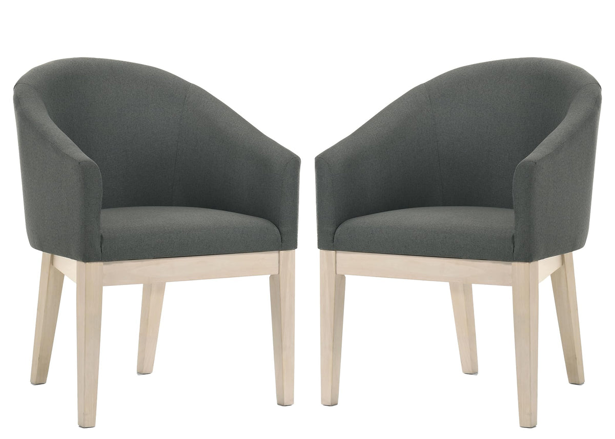 Lilola Home Neroli Set of 2 Gray Fabric Barrel Accent Chair