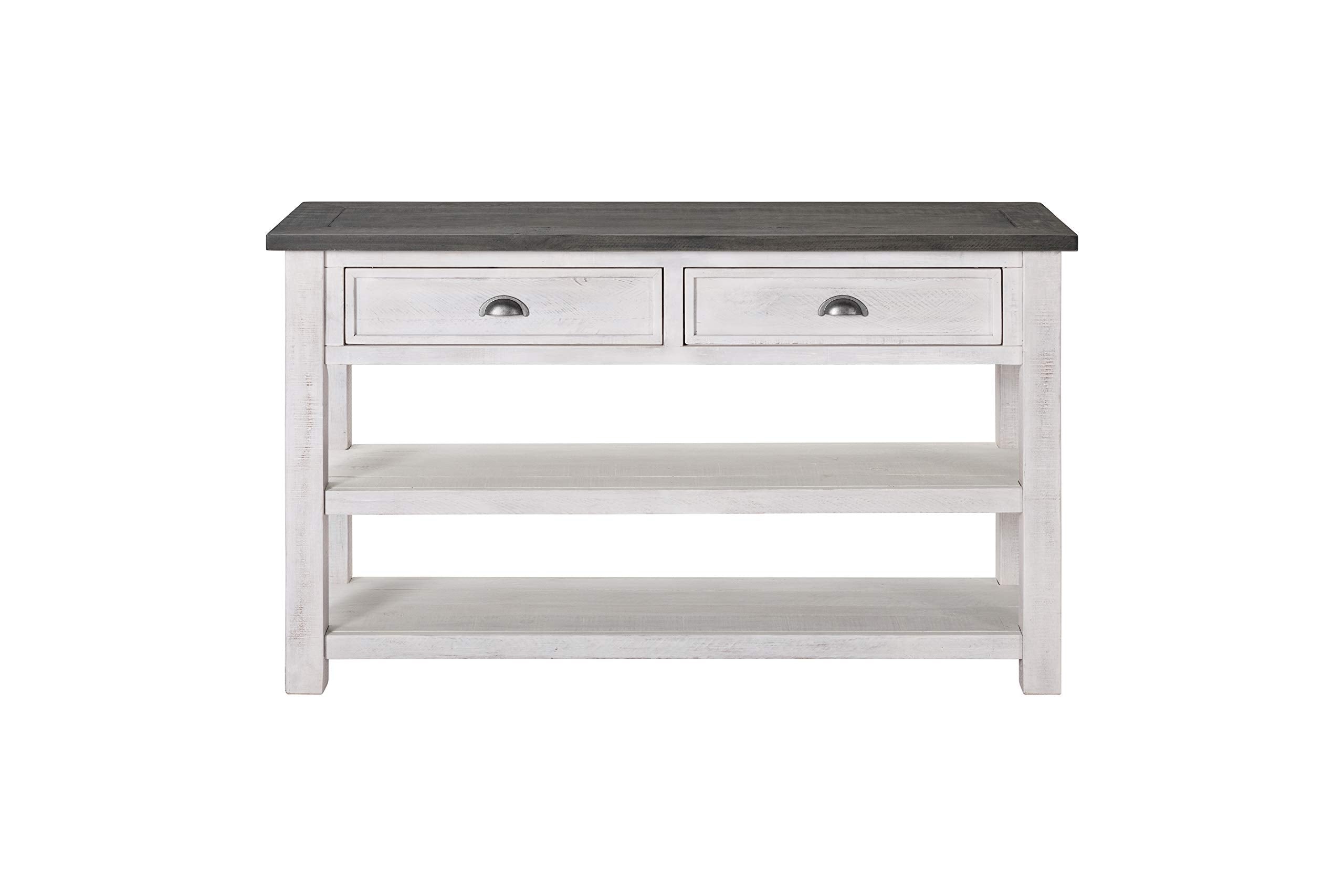 Martin Svensson Home Monterey Solid Wood Sofa Console Table White With Grey Top