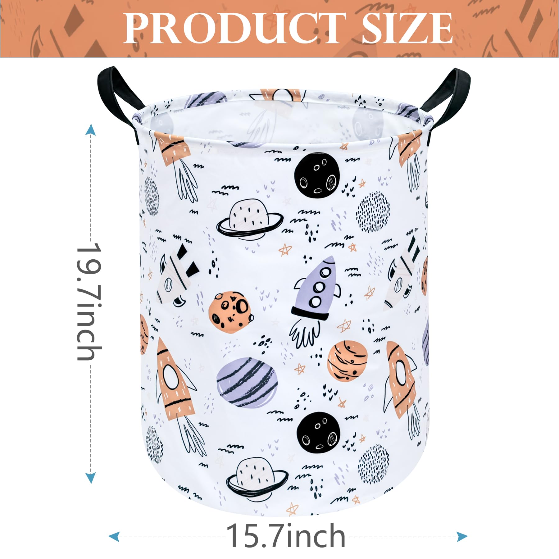 Huayee 19.7 Inch Baby Boys Laundry Basket Laundry Hamper Storage Basket Fabric Material Organization Basket, Storage Bin, Toy Bo