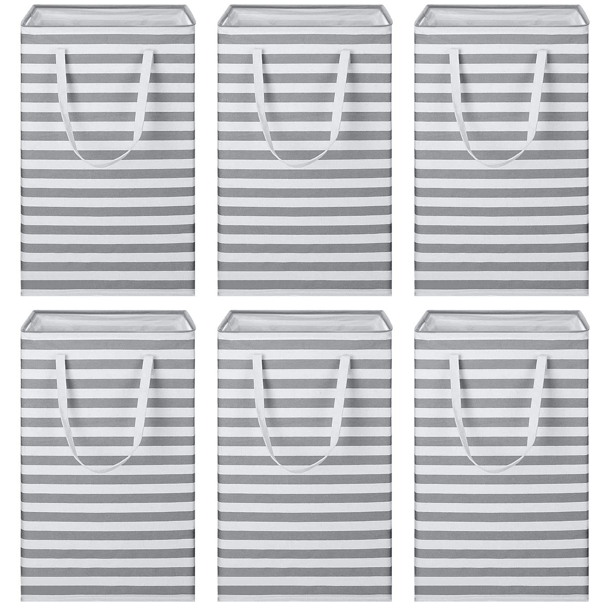 6 Pcs Laundry Hamper 75L Large Collapsible Laundry Baskets Tall Freestanding Waterproof Clothes Hamper Organizer with Easy Carry