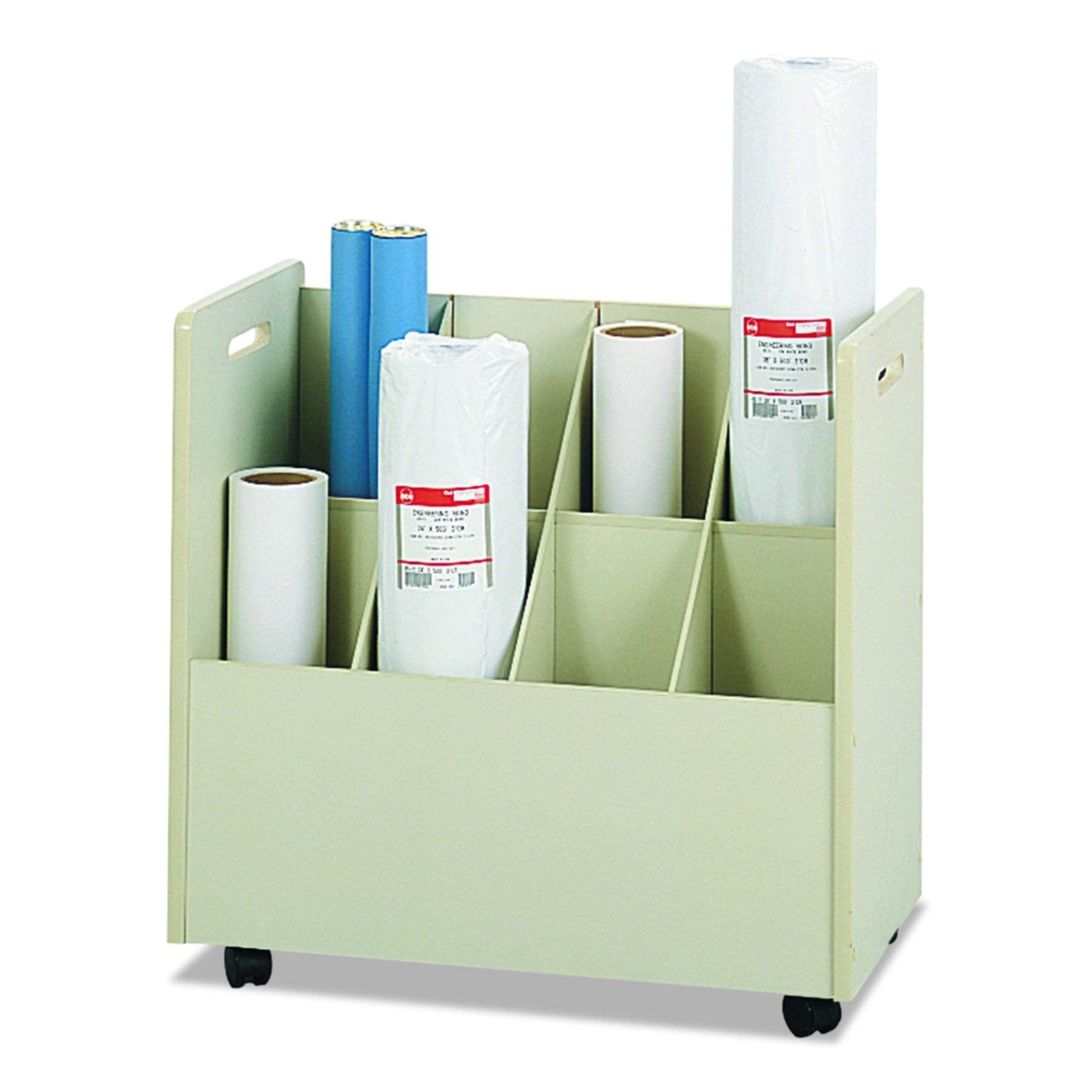 Safco Products 3045 Mobile Roll File, 8 Compartment, Putty