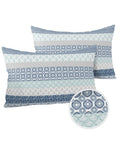 Outdoor Waterproof Throw Pillow Covers Set Of 2 Blue Boho Stripe Tribal Vingtage Lumbar Pillowcases 20X12 Inches Bohemian Style