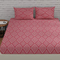 Huesland By Ahmedabad Cotton 144 Tc Elastic Fitted Bedsheets For Double Bed With 2 Pillow Covers  Color | 5Ft X 6.5Ft | Peach P