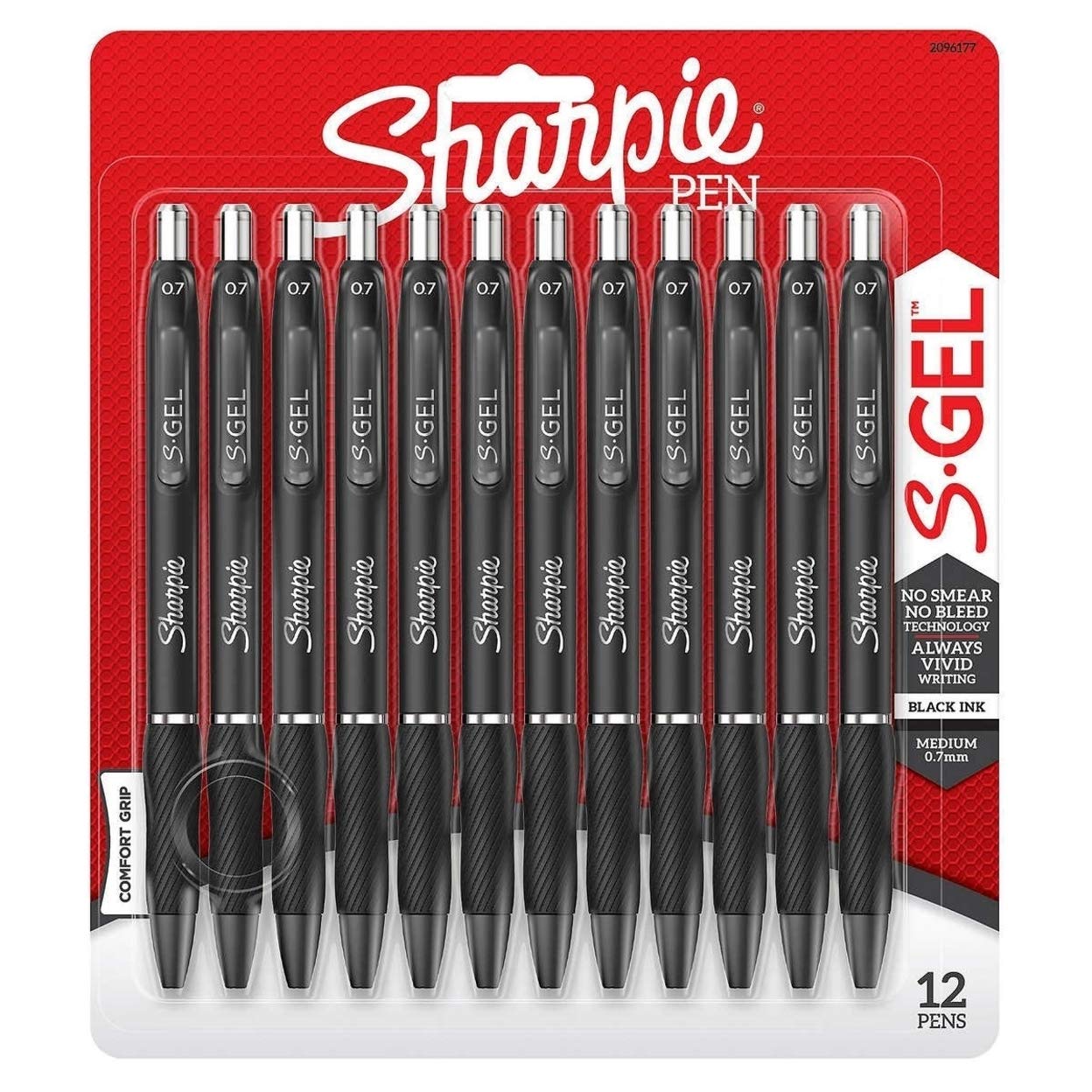 Sanford Black Sharpie S-Gel Med Pt 12Ct