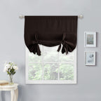 NICETOWN Balloon Blind Curtain for Doors - Tie Up Shade Blackout Curtain for Bedroom Window/Thanksgiving (Toffee Brown, Rod Pock