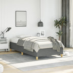 vidaXL Twin XL Size Bed Frame with Plywood Slats, Platform Bed Frame, Fabric Upholstered Mattress Foundation, No Box Spring Needed & Easy Assembly, Dark Gray, Without Mattress