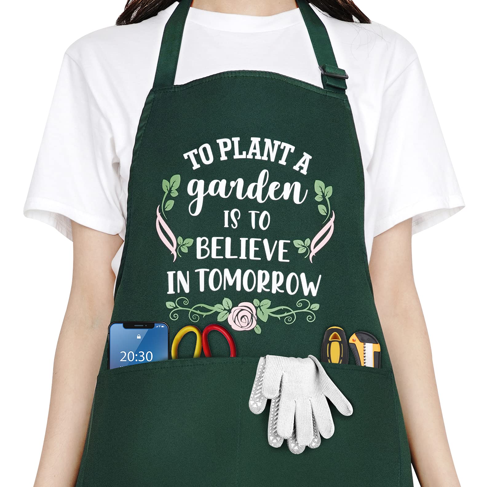 Saukore Funny Garden Aprons For Women, Cute Gardening Gifts For Gardeners, Waterproof Kitchen Apron For Cooking Baking - Birthda