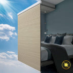 Blackout Cellular Shades Cordless Honeycomb Blinds Fabric Window Shades 31'' W X 64'' H, Ivory Beige(Blackout)