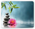 Ambesonne Spa Mouse Pad, Spa Theme With Lily Lotus Flower And Rocks Yoga Style Purifying Your Soul Theme, Rectangle Non-Slip Rub