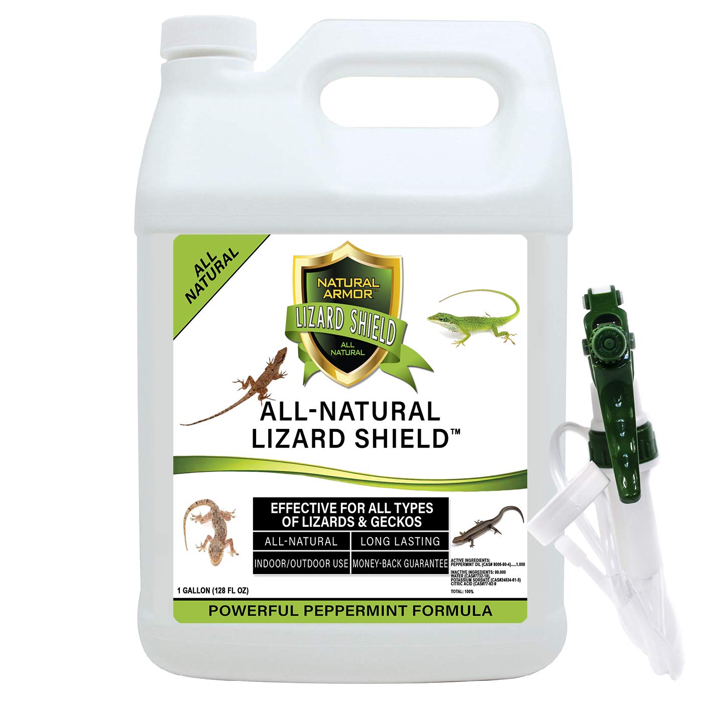 Natural Armor Lizard & Gecko Repellent Spray - Powerful Peppermint Formulation Repels All Types Of Lizards & Geckos And Works Be