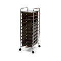 Seville Classics Rolling Utility Organizer Storage Cart, for Home Office, School, Classroom, Scrapbook, Hobby, Craft, 10 Drawer,